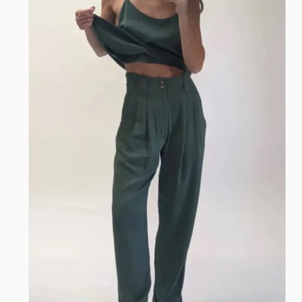 NA NIN Townes Trousers in Vintage Wash Modal Topiary XS - Picture 2 of 13
